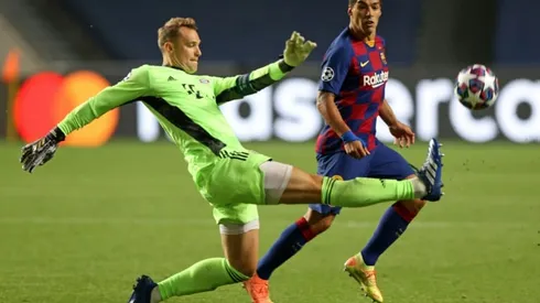 Neuer commiserates with Ter Stegen after winning battle of German keepers