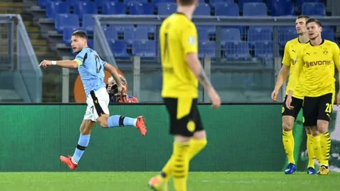 Immobile's Lazio shock Dortmund on Champions League return