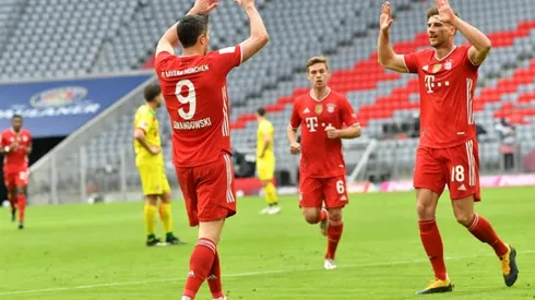 Lewandowski, Gnabry net twice as Bayern go five points clear