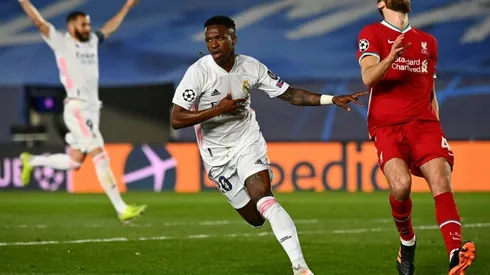 Vinicius double puts Real Madrid on top against Liverpool