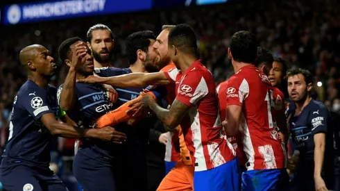 Simeone aims dig at Guardiola after Atletico and City players scrap in tunnel