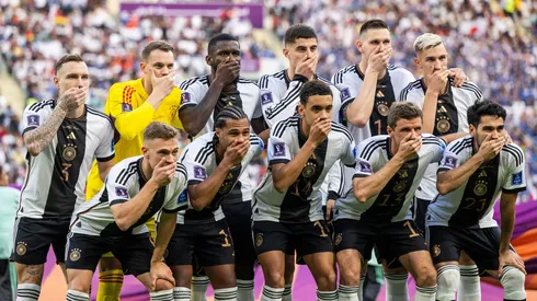 Germany players cover their mouths in FIFA World Cup protest