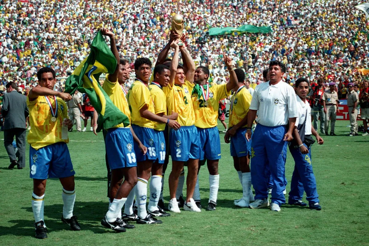 Brazil at the Rose Bowl after winning the 1994 World Cup. Photo: Imago