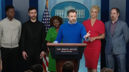 Ted Lasso cast visits White House to discuss mental health