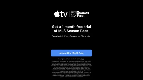 MLS Season Pass free trial debuts from Apple TV