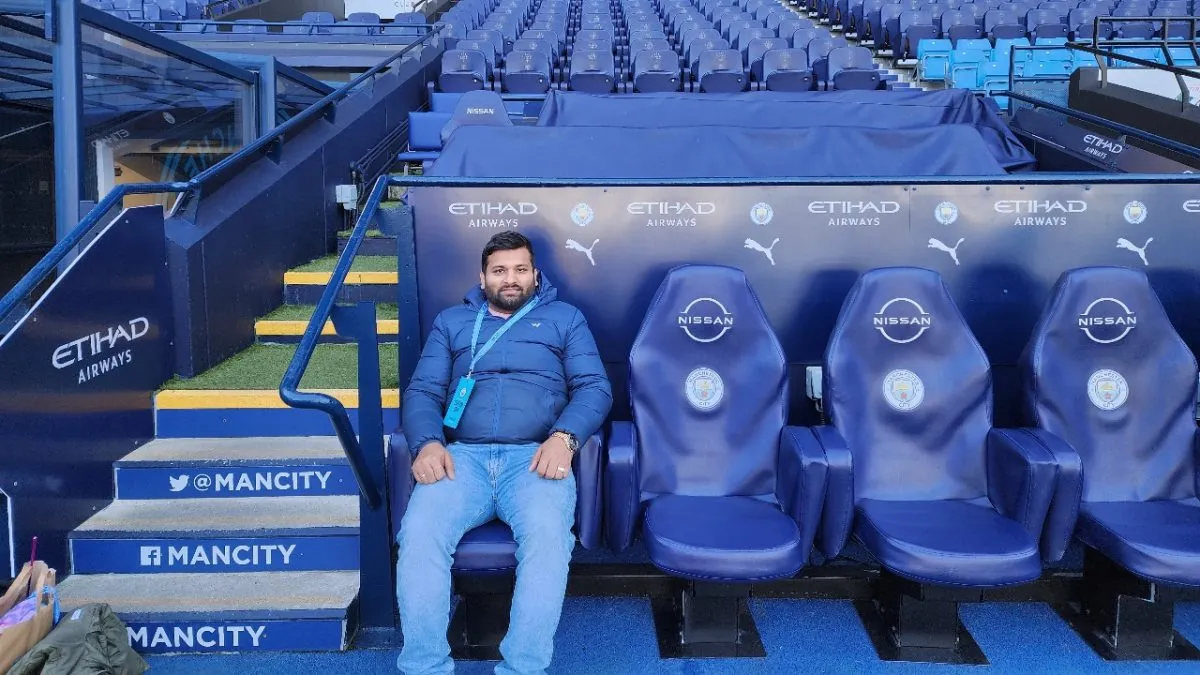 Tamojit at the Manchester City Etihad Stadium Tour
