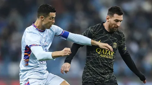 Cristiano Ronaldo playing against Lionel Messi