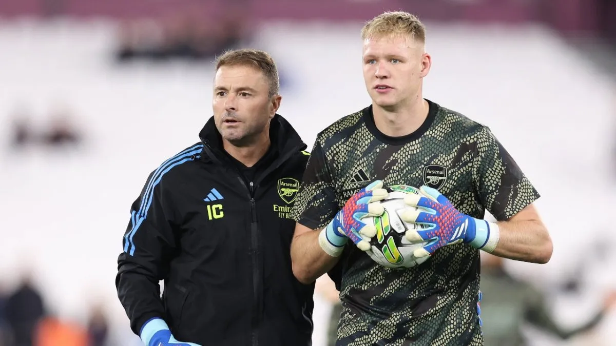 Most of Aaron Ramsdale’s action this season has been in training as David Raya holds the starting spot.