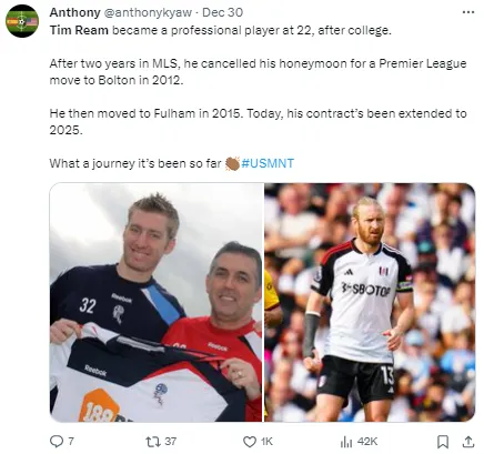 Tim Ream has played more than a decade in English Soccer