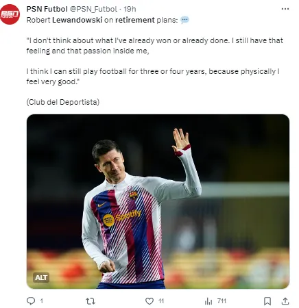 Robert Lewandowski on his retirement plans