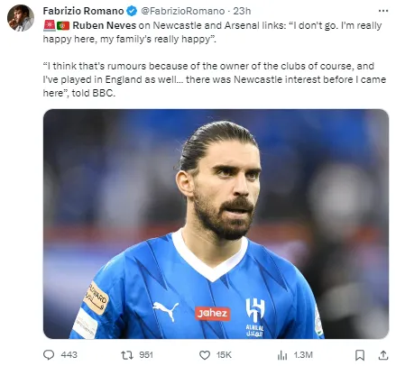 Neves on a potential Newcastle move