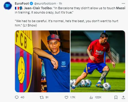 Barcelona players were given strict instructions on how to train with Messi