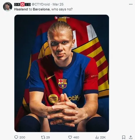 How Haaland might look in a Barcelona shirt