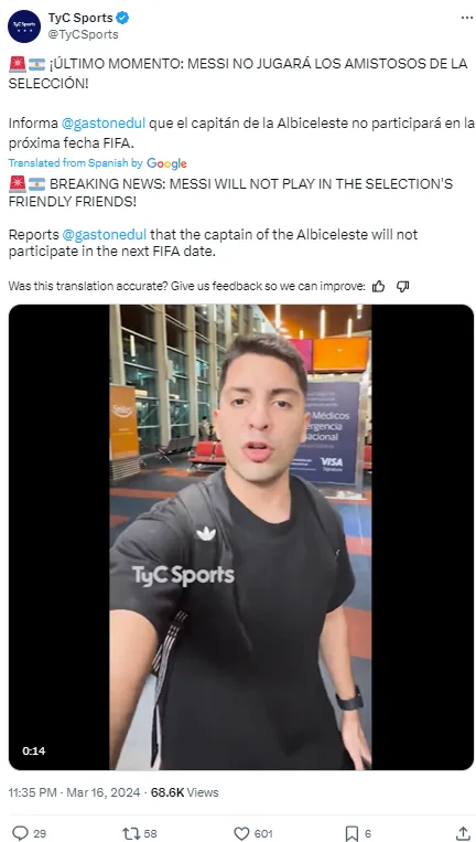 Update on Messi’s injury status