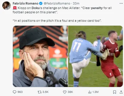 Doku was lucky not to concede a late penalty