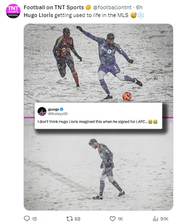 Conditions were not what Lloris may have expected for his most recent game