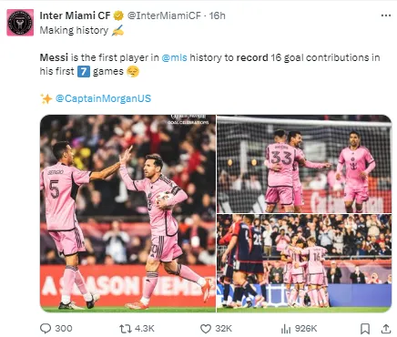 Messi is having a huge impact on Inter Miami on and off the pitch