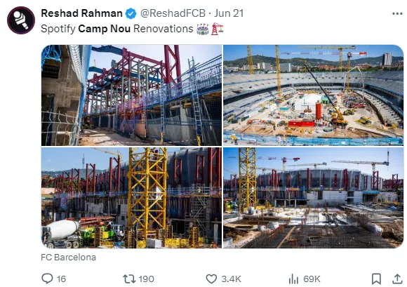 The regenration of the Camp Nou continues.