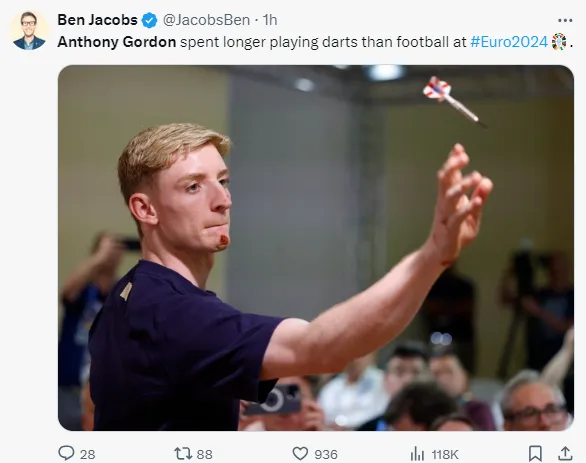 Gordon has had a frustrating UEFA Euro 2024 so far.