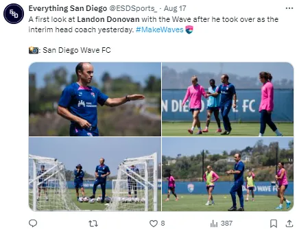 Landon Donovan has taken his first training session.