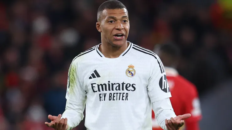 Liverpool FC v Real Madrid C.F. – UEFA Champions League 2024 25 League Phase MD5 Kylian Mbappe of Real Madrid CF reacts during the UEFA Champions League 2024 25 League Phase MD5 match between Liverpool FC and Real Madrid C.F. at Anfield on November 27, 2024 in Liverpool, England.