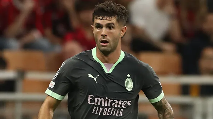 Christian Pulisic of AC Milan in actio during the UEFA Champions League 2024/25 League Phase MD3 match between AC Milan and Club Brugge KV at Stadio San Siro on October 22, 2024 in Milan, Italy.