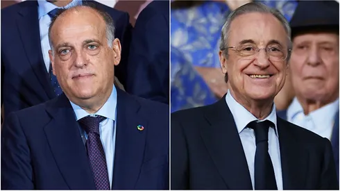 Javier Tebas (left) and Florentino Perez (right).