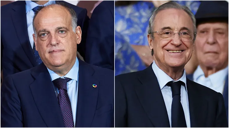 Javier Tebas (left) and Florentino Perez (right).