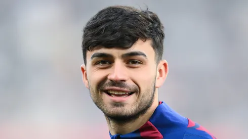 Pedri of FC Barcelona looks on prior to the LaLiga EA Sports match between FC Barcelona and Getafe CF at Estadi Olimpic Lluis Companys on February 24, 2024 in Barcelona, Spain.