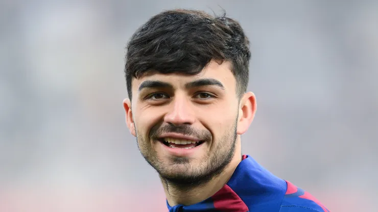 Pedri of FC Barcelona looks on prior to the LaLiga EA Sports match between FC Barcelona and Getafe CF at Estadi Olimpic Lluis Companys on February 24, 2024 in Barcelona, Spain.