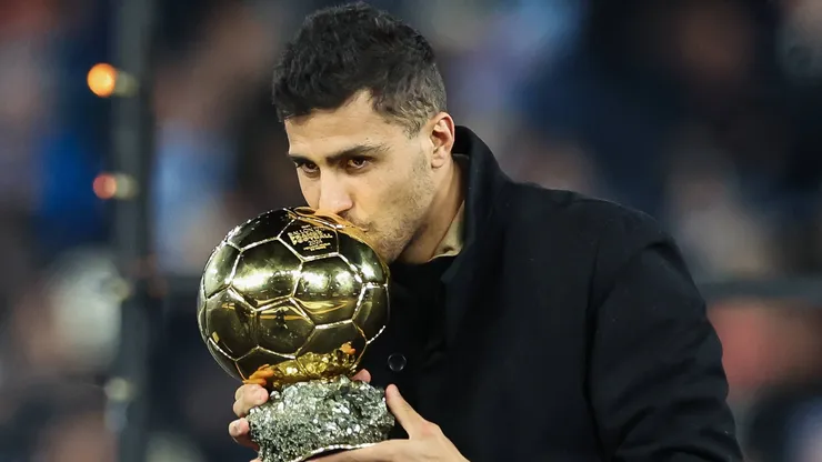 Rodri of Manchester City with the 2024 Ballon d Or.