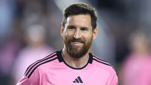 Lionel Messi #10 of Inter Miami looks on before the match against Atlanta United in the Audi 2024 MLS Cup playoffs at Chase Stadium on November 09, 2024 in Fort Lauderdale, Florida.