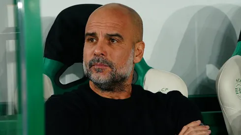 Head Coach Josep Guardiola of Manchester City before the start of the UEFA Champions League 2024/25 League Phase MD4 match between Sporting CP and Manchester City at Estadio Jose Alvalade on November 5, 2024 in Lisbon, Portugal.