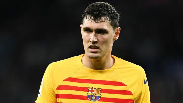 Andreas Christensen of FC Barcelona looks on during the LaLiga Santander match between RCD Espanyol and FC Barcelona at RCDE Stadium on May 14, 2023 in Barcelona, Spain.