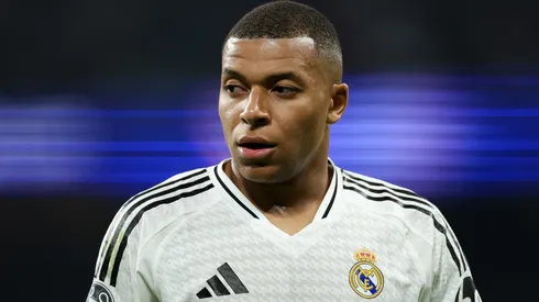 Kylian Mbappe of Real Madrid CF looks on during the UEFA Champions League 2024/25 League Phase MD4 match between Real Madrid C.F. and AC Milan at Estadio Santiago Bernabeu on November 05, 2024 in Madrid, Spain.