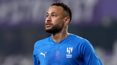 Neymar warms up ahead of the AFC Champions League Elite match between Al Ain and Al-Hilal at Hazza bin Zayed Stadium on October 21, 2024 in Al Ain, United Arab Emirates.
