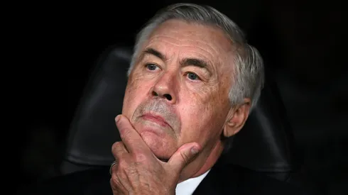 Carlo Ancelotti, Head Coach of Real Madrid, looks on prior to the UEFA Champions League 2024/25 League Phase MD3 match between Real Madrid C.F. and Borussia Dortmund at Estadio Santiago Bernabeu on October 22, 2024 in Madrid, Spain.