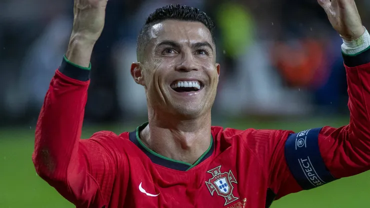 Cristiano Ronaldo celebrates after scoring a goal during the UEFA Nation League Group A1 match between Portugal and Poland at Dragao Stadium on November 15, 2024 in Porto, Portugal.