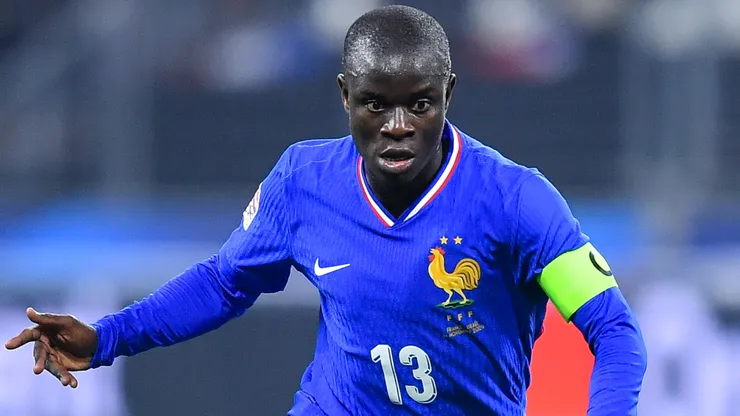 N'Golo Kante of France controls the ball during a UEFA Nations League 2024/25 game.