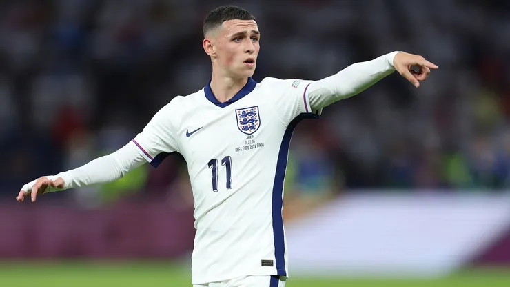 Phil Foden of England during the UEFA EURO 2024 final match between Spain and England.