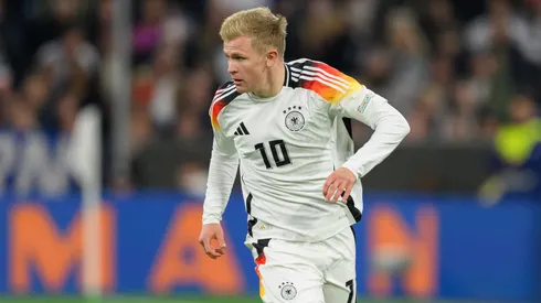 Jonathan Burkardt of Germany in action during a UEFA Nations League 2024/25 match.