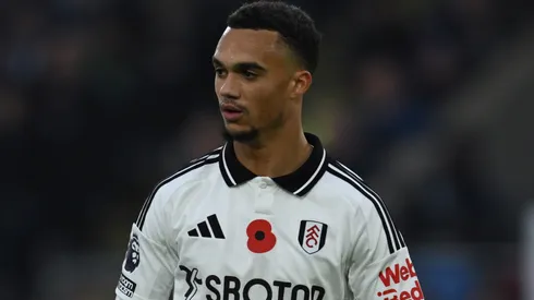 Antonee Robinson of Fulham in action during the Premier League match between Crystal Palace FC and Fulham FC at Selhurst Park on November 09, 2024 in London, England.
