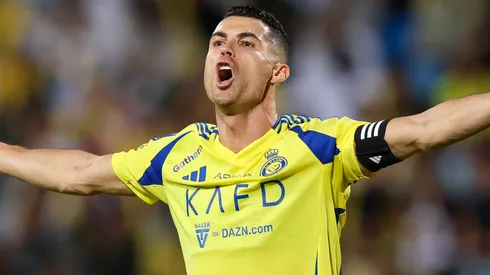 Cristiano Ronaldo of Al Nassr reacts during the Saudi Pro League match between Al-Riyadh and Al-Nassr at Prince Faisal Bin Fahad on November 8, 2024 in Riyadh, Saudi Arabia.