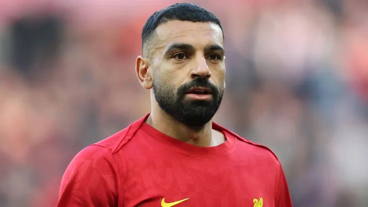 Mohamed Salah of Liverpool looks on as he warms up prior to the Premier League match between Liverpool FC and Chelsea FC at Anfield on October 20, 2024 in Liverpool, England.