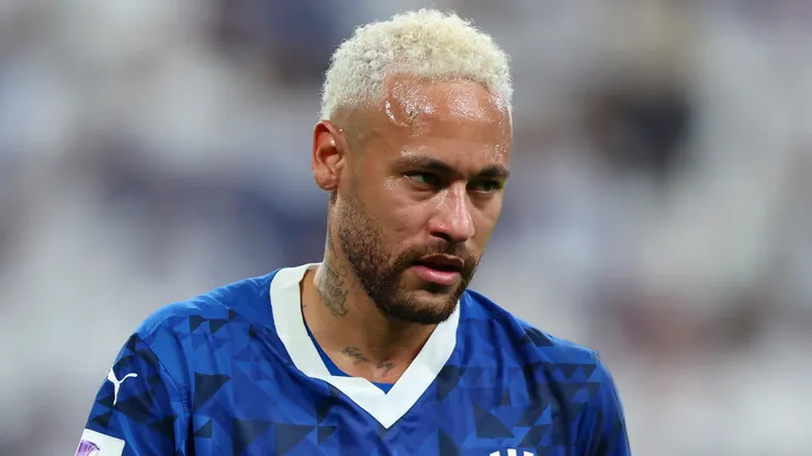 Neymar of Al-Hilal reacts after an injury during the AFC Champions League Elite match between Al-Hilal and Esteghlal at Kingdom Arena on November 04, 2024 in Riyadh, Saudi Arabia.