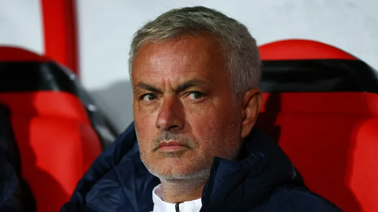 Jose Mourinho, Head Coach of Fenerbahce SK looks on prior to the UEFA Europa League 2024/25 League Phase MD8 match between FC Twente and Besiktas JK at FC Twente Stadium on October 03, 2024 in Enschede, Netherlands.