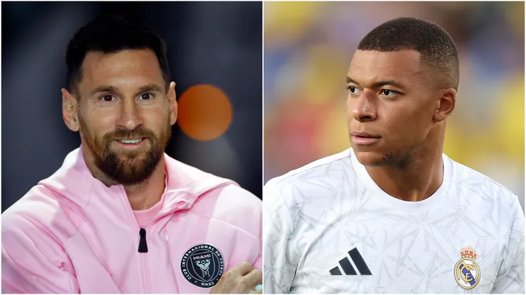 Lionel Messi (left) and Kylian Mbappe (right)