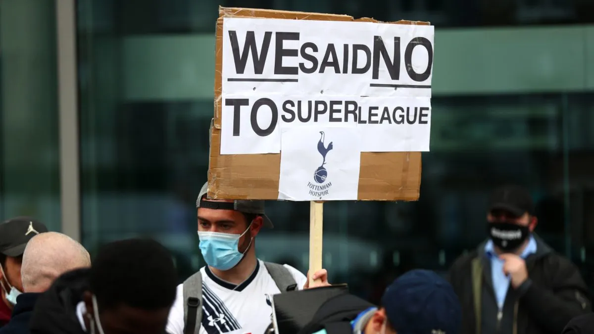 european super league protests 2021