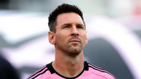 Lionel Messi #10 of Inter Miami looks on prior to a game against St. Louis City at Chase Stadium on June 01, 2024 in Fort Lauderdale, Florida.