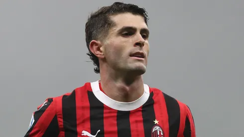 Christian Pulisic of AC Milan looks on during the Serie A match between AC Milan and Empoli FC at Stadio Giuseppe Meazza on November 30, 2024 in Milan, Italy.